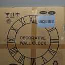 Large Wall Clock for Living Room Decor, 24 Inch Non Ticking Silent, Battery Operated Modern Vintage Oversized Wall Clock for Bedroom Kitchen (Light Brown - Arabic Numbers)