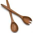 Lipper International Acacia Oblong Salad Servers, 12" Long, One Pair