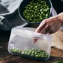 Stasher Silicone Reusable Storage Bags, 4-Pack, Reusable Freezer Bags, Microwave, Dishwasher, Oven Safe, Sous Vide, Premium Lunch Containers, Eco Friendly, Food-safe Silicone Snack Bag, Clear | Reusable Food Bags