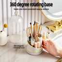 Rotate Toothbrush Holder with Cover - Frosted Glass Countertop Organizer, Dustproof Enclosed Bathroom Toothbrush Box, Toothpaste & Brush StorageBathroom Storage Box, toiletries Storage Bucket