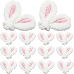 XunYee 50 Pcs Mini Easter Bunny Ears for Crafts Plush Rabbit Ear DIY Headband Hair Clips Hair Ties Accessories Jewelry Making Bunny Doll DIY Craft Party Supplies