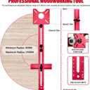 New 4 in 1 Router Milling Groove Bracket, Aluminum Alloy Router Circle Cutting Jig, Multifunctional RouterGuide for Cutting Circles, Adjustable RouterJig Tool for Woodworking (Rose Red)