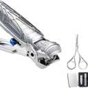 Stainless Steel Nail Clippers Set 3 in 1 Toenail and Fingernail Clippers with Nail File, Manicure and Pedicure personnal Care Tool Thick toenail Cutter for Men, Women, Seniors, Gift