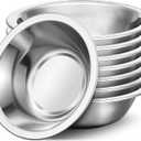 304(18/8) Stainless Steel Mixing Bowls for Kitchen, 8 Pack 7" 21.22 fl.oz Metal Mixing Bowls Set Stackable for Baking Serving Cooking Food Prep Storage Dishwasher Safe Lightweight