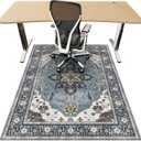 36"x48" Office Chair Mat for Hardwood, Under Desk Chair Mat for Home Office, Anti-Slip Office Rugs for Rolling Chairs, Floor Protector Washable Rugs Blue