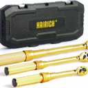 1/4 3/8 1/2 inch Drive Click Torque Wrench, 3Pcs Torque Wrench Set 20-240in.lb, 10-45ft.lb, 10-170ft.lb,72-Tooth Dual Range Scales with Quick Release Reversible Head for Car