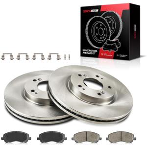 Torchbeam Front Brakes and Rotors Kit Front Brake Pads Brake Rotors and Pads Compatible with Jeep Patriot, Compass, Avenger, Outlander,Chrysler 200,Caliber,Brake Pads and Rotors Kit, 6pcs, 31346 D866