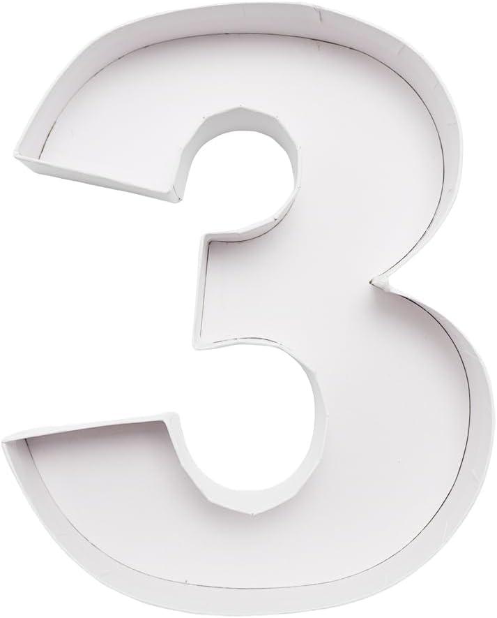 WENPACK 8" Small Fillable Cardboard Letter Shaped Paper Mache Cutouts Candy Tray Food Container(3)