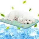 NWK Pet Cooling Mat -Q-Max>0.345 Ice Silk Cooling Mat for Dogs & Cats Portable & Washable Pet Cooling Blanket, Car Seats, Beds for Summer (Green Fruit, 27'' X 20'' X 0.3'') Medium