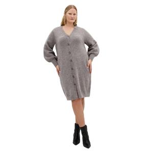 City Chic Women's Plus Size Dress - Eleni Cardigan Midi, 16 Charcoal Marle