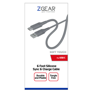 6 Foot Silicone Rubber Sync & Charge Cable