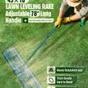 Lawn Leveling Rake,Stainless Steel Lawn Leveler with 45x10 Ground Plate, 78 Adjustable Long Handle, Heavy Duty Large Level Yard Tool for Grass, Golf Field, Level Soil or Dirt Ground Surfaces-Green