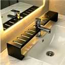 Vertical Faucet Storage Rack, Over the Sink Shelf, Black, 19.6in/50cm