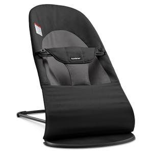 BabyBjrn Bouncer Balance Soft, Black/Dark Gray, Woven | 2-in-1 Adjustable Baby Bouncer Seat and Toddler Chair, Newborn to Toddler (8-29 lbs), 4 Positions, Lightweight & Portable