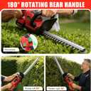 22" Cordless Hedge Trimmer, Electric Bush Trimmer with 2 Pack Battery