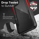 RAPTIC Shield Crystal Clear Case for iPhone 12 for iPhone 12 Pro, [10FT Mil-Grade Drop Protection], [Not Yellowing Tech], Durable Anodized Shockproof Aluminum Frame Slim 12/12 Pro Case, Black & Red