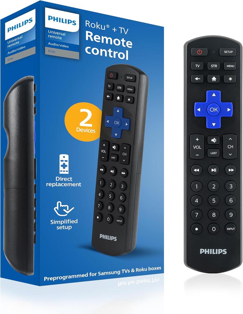 Philips Roku TV Remote Replacement, Compatible with Roku Philips TV, TCL/ONN/Hisense/Sharp/Element/Westinghouse, Roku Replacement Remote SRP6320R/27