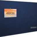 Large Bulletin Board - 48 x 36 Inches, Decorative Felt Pin Board for Wall - 4' x 3' Foldable Photo Display Board with Self-Adhesive Tape, Includes 20 Push Pins - Dark Blue, 4836 inches