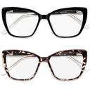 CCVOO Trendy Reading Glasses for Women, Oversized Blue Light Readers, Cheaters Eyeglasses, Stylish Square Cat Eye Glasses, +2.25