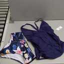 Beachsissi Women's Cute Floral Print Swimsuits V Neck Tummy Control Tankini Set (Large)