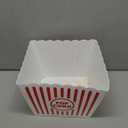 Novelty Place Plastic Popcorn Bowl, Red & White Striped Classic Popcorn Containers for Movie Night - 9.25" Square x 5.9" Deep (1 Pack)