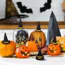 NUOBESTY 10Pcs Mini Felt Witch Hats, Wine Bottle Decor Wine Bottle Toppers Miniature Witch Hat Caps for Halloween Decor, DIY Projects, Dolls, Cupcakes (Black)