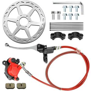 FVRITO Upgraded Mini Bike Hydraulic Disc Brake Kit for Baja DB30 Doodle Bug Blitz Dirt Bug Racer 97cc 79cc Predator 2.8hp Engine with 180mm Brake Disc Rotor Master Cylinder Caliper Pads Assembly Parts