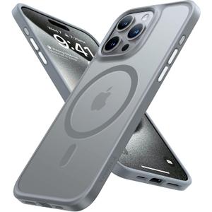 TORRAS Magnetic Shockproof Compatible with iPhone 15 Pro Case, [Military-Grade Drop Tested] [Compatible with MagSafe] Translucent Slim Protective, PC & TPU, Anti-Fingerprint Guardian Mag 2023, Grey