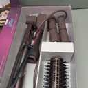 Shark FlexFusion Hair Straightener & Powerful Hair Dryer with Fusion Hair Brush, Ceramic Air Styler with Auto-Wrap Curlers & Concentrator, Ceramic Plates, Cosmic Blush HD641S