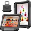 10inch Tablet Case for Kids, Lightweight Shockproof Kid-Proof Cover with Handle Stand for 10in Tablet Kids Case Incompatible iPad Samsung Lenove TCL Onn 10in Tablets. (Black)