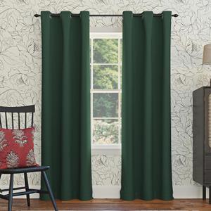 Sun Zero Easton Energy Saving Blackout Grommet Curtain Panel, Evergreen, 40" W x 84" L (1 Panel)