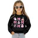 PNORATM Toddler Baby Girls Christmas Sweatshirt Kids Ugly Christmas Sweater Boys Xmas Tree Santa Claus Shirt Long Sleeve Tops Winter Clothes, Size: 18-24 Months, Black