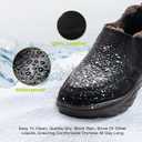 OrthoComfoot Men's Orthopedic Wide Winter Slippers with Arch Support: Comfortable Diabetic Loafers for Plantar Fasciitis, Casual Warm Orthotic Walking Shoes for Foot and Heel (Black)