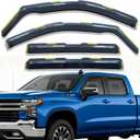 Extra Durable in-Channel Rain Guards Window Visors for Silverado/Sierra 2500HD/3500HD 2020-2026 Crew Cab Window Deflectors Vent Sun Shades Dark Smoke 4 Pieces