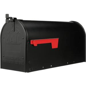 Architectural Mailboxes Admiral Rust-Proof Aluminum Metal Post Mounted Mail Box for Outside, Black, Large Curbside Mailbox, USPS Approved for Residential Delivery