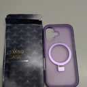for iPhone 17 Full Body Shockproof Case with Magnetic Invisible Stand [Compatible with MagSafe] Built-in Screen Protector Military Drop ProtectionTranslucent iPhone Cover -Purple