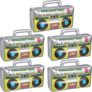 meekoo 5 Pcs Inflatable Boombox Inflatable Radio Boombox 80s 90s Party Decorations 16.5 Inches for Rappers Hip Hop Theme Costume Disco Retro Theme Party Decorations Supplies