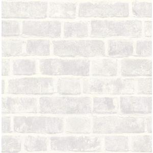 Grace & Gardenia White Painted Antique Brick Peel and Stick Wallpaper Grace & Gardenia