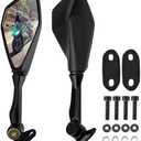 Refitial Motorcycle Rear View Mirrors for Kawasaki Ninja 400 300 650 500 250 ZX6R 636 EX400 EX300, 360° Rotating ABS Racing Side Mirror Replacement, Compatible with Ninja 2011-2025 Accessories