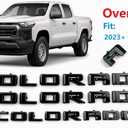 Overlay Emblem 3D Letter Side Door Rear Tailgate Badge Nameplate Compatible for 2023-2024 Colorado Set of 3Pcs (Glossy Black)