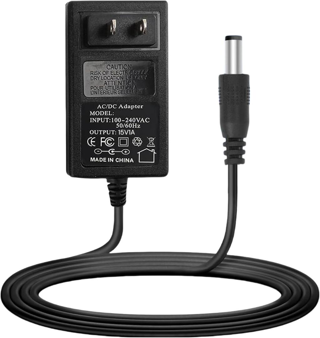 15V 1A DC Power Supply Adapter Charger Cable Compatible with Litter Robot 3,Litter Robot Power Supply, Self-Cleaning Cat Litter Boxes and More -6.6FT(Converter DC 5.5mm x 2.1mm/5.5mm x 2.5mm Plug)