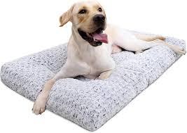 KSIIA Washable Dog Bed Deluxe Plush Dog Crate Beds Comfy Kennel Pad AntiSlip Pet Sleeping Mat for Large, Jumbo, Medium, Small Dogs Breeds, 17" x 12", Gray