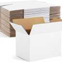 Eupako 6x4x4-Small-Shipping-Boxes-30-Pack-White-Corrugated-Box-Mailers, Cardboard Boxes for Packaging Small Business, Mailing