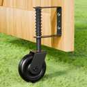 4.3" Heavy Duty Gate Wheel, Black Gate Casters for Outdoor Wooden Gate Fence, Spring Loaded Gate Caster Wheel with Bearing, Gate Wheels with 360 Swivel, 1 Pack