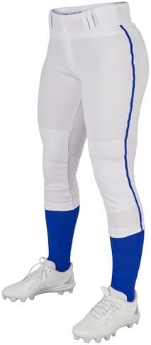CHAMPRO Girls' Tournament Low-Rise Youth Softball Pants with Braid, S