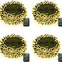 Warm White Battery Powered String Lights, 4 Pack Total 66.6 FT 200 LED Christmas String Lights for Indoor Outdoor Decoration, Twinkle Fairy Light for Classroom Dorm Bedroom Xmas Tree Party Decoration