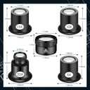 5 Pcs Jewelers Loupe Portable Monocular Magnifier Magnifying Glass Eye Loops Magnifier with 30 x 36 mm Lens Watch Jewelry Experimental Repair Tool for Textile Optical Circuit Coins (5X 10X 15X 20X)