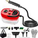 Handheld Steam Cleaner Portable High-pressure Steam Cleaner with 3 Brushes and 1 Glass Scraper Quickly Generates High-temperature Steam to Deeply Clean Kitchens and Car Seats