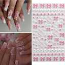Bow Nail Art Stickers 5D Embossed Flower Nail Decals Spring Summer 3D Self Adhesive Bow Heart Nails Decoration Supplies for Women Nails Design