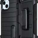 Black Case for iPhone 13 Case with Belt Clip Holster, Heavy Duty iPhone 13 Cases Protective, Shockproof Defender Phone Cover for iPhone13 6.1 inch